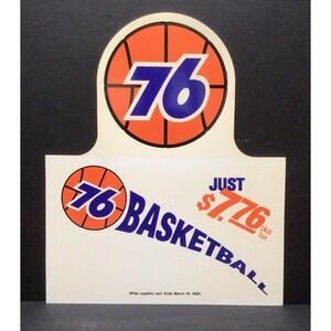 Vtg Union 76 Unocal Basketball Spalding Plastic Gas Pump Topper Insert Sign 1995